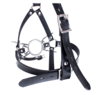 Good Price Bdsm Slave Nose Hook Oral Fixation Fetish Open Mouth Bite Gag With Nose Clip Sex Toys of Leather Head Bondage Harness - 图片 7