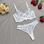European and American Bestsellers, Steel Ribbed Halter Top, Lace Triangle Pants, Embroidered Feminine Lingerie Set - 图片 7
