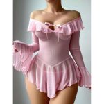 European and American Best-selling Sexy See-through Mesh Romantic Dress, One-shoulder Pure Sensual Style Uniform Sexy Underwear - 图片 7