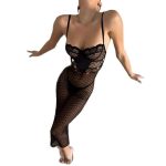 2025 European and American Bestseller Lace Mesh Embroidery Dress, Feminine See-through Halter Tight Long Dress - 图片 7