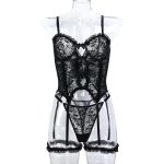 A Fashionable and Popular European and American Mesh Fabric Patchwork Backless Sexy Lace-up Halter Jumpsuit for Women - 图片 7