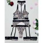 European and American Sexy Halter-neck Sexy Underwear, Underpants, Garter Straps, Romantic Set, See-through Mesh Splicing - 图片 7