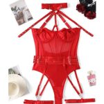 A Popular European and American Mesh Fabric Patchwork, See-through, Sexy, Cute and Interesting One-piece Halter Dress - 图片 7