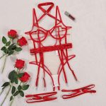 European and American Bestseller Sexy Women's Wear Mesh Fabric Patchwork, Hot Girl Romantic No-take Romantic Lingerie Set - 图片 7
