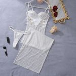 A Sexy and Romantic See-through Mesh Halter Bra Set and a Sexy One-piece Dress Set From Europe and America - 图片 7