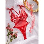 A Popular Lace, Mesh, Embroidered, See-through, Sexy and Alluring Body-shaping Jumpsuit From Europe and America - 图片 7