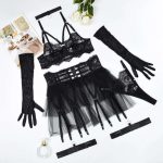 A Popular European and American Erotic Lingerie Set Featuring Lace, See-through Mesh Fabric and a Sexy Puffy Skirt - 图片 7