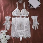 European and American Best-selling Sexy Underwear Set, Lace Mesh Embroidery See-through Romantic Bra Set - 图片 7