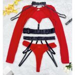 A Best-selling European and American Adult Lingerie Set with Complex Straps, Necklaces and Long Sleeves Made of Mesh Fabric - 图片 7