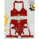 A Popular Sexy and Romantic Lingerie From Europe and America, Featuring See-through Mesh Fabric with Iron Rings and Leg Loops - 图片 7