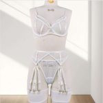 A Sexy See-through Lingerie Set Featuring a Popular European and American Mesh Cutout Bra Thong with Underwire - 图片 7