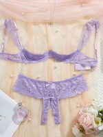 A Popular and Best-selling Sexy Lace Open-crotch Sweet and Cute Girl's Hollowed-out Bra and Lingerie Set From Europe and America - 图片 7