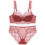 European and American Sexy Lace Lingerie for Women with Large Breasts, Making Them Look Smaller Breathable and Gathering Bra Set - 图片 7