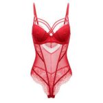 A Popular French Sexy Jumpsuit From Europe and America, a Seductive Transparent Lace Mesh Tight Sexy Jumpsuit - 图片 7