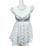 Sexy Vneck Backless Ice Silk Pajamasloose Comfortable Breathable and Sheer Sexy Nightgown for Women - 图片 7